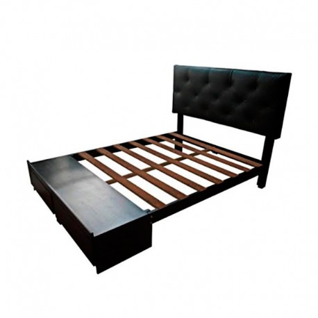 CAMA CON CABECERA TAPIZADA