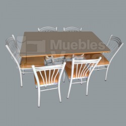 JUEGO DE 6 SILLAS EN METAL COMERCIAL