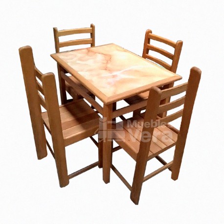 JUEGO DE MADERA DE 4 SILLAS COMERCIAL