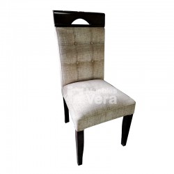SILLA DE COMEDOR DE MADERA CON BOTONES