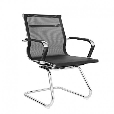 SILLA FIJA CROMADA EN MALLA