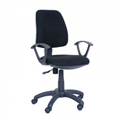 SILLA OPERATIVA DE TELA NEGRA